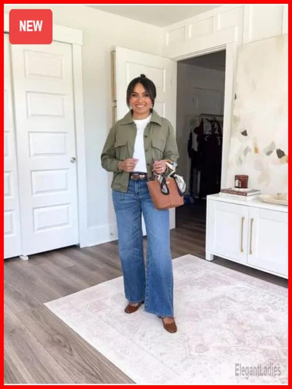 Women's Cropped Military Jacket with Pockets, Oversized Utility Anorak,